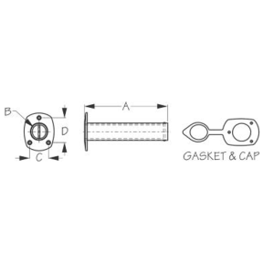 diagram of Sea-Dog Line 90 Deg Flush Mount Rod Holder W/Cap