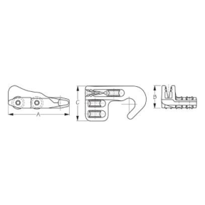 diagram of Sea-Dog Line Aluminum Windsurfing Cleats CL248