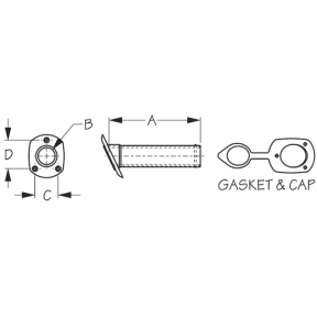 Angled Flush Mount Rod Holder and Cap