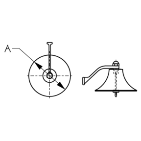 diagram of Sea-Dog Line Bell - 8" Cast Brass