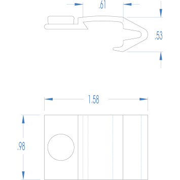Dimensions of Sea-Dog Line Black Windshield Clips with Integral Canvas Snap Studs