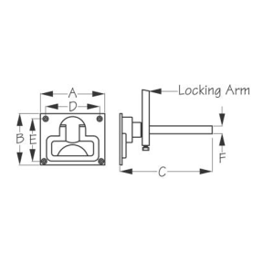 dim of Sea-Dog Line Brass Hatch Handle & Latch