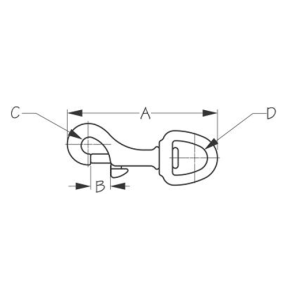 dia of Sea-Dog Line Cast Brass Swivel Eye Bolt Snap