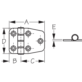 Dampening Short Side Door Hinge
