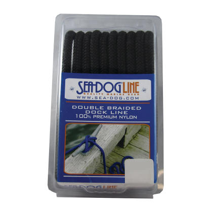 black of Sea-Dog Line Premium Dock Line - Double Braided Nylon