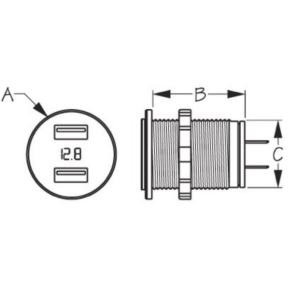 Double USB Socket / Voltmeter