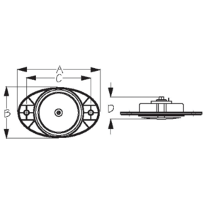 Dimensions of Sea-Dog Line Drop In Hidden Electric Horn V.3 with Grills