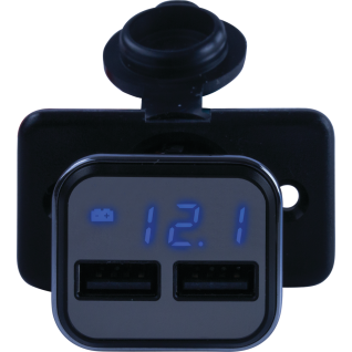 Dual USB Power Plug with Voltage/Amp Meter