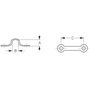 Dimensions of Sea-Dog Line Eye Straps - 081101/2/3/4/5