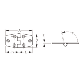dia of Sea-Dog Line Flush Door Hinge