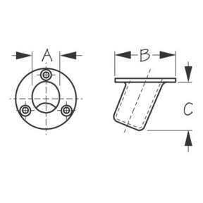 diagram of Sea-Dog Line Flush Mount Flagpole Socket