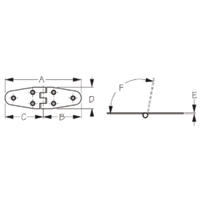 dia of Sea-Dog Line Flush Mount Round Side Hinge