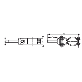 2" Heavy Duty Clamp-On Oarlocks - Plated Steel, 9/16" Shank