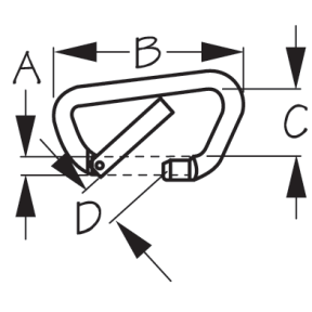 High Strength Asymmetric Carabiner - Toothless, Key-Lock System