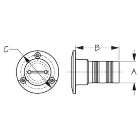 diagram of Sea-Dog Line Hose Deck Fill - 316 S.S