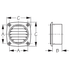 Hose Vent with Flange - for 3" or 4" Hose