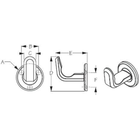 diagram of Sea-Dog Line Large Coat Hook