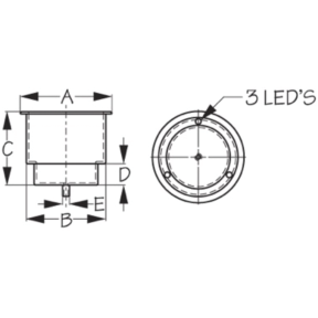 LED Flush Mount Combo Drink Holder With Drain Fitting