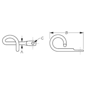 diagram of Sea-Dog Line Main Sail Hook