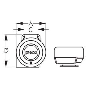 diagram of Sea-Dog Line MaxBlast Single Mini Compact Electric Horn