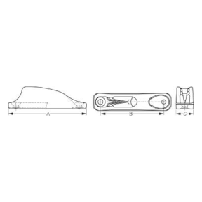 diagram of Sea-Dog Line Nylon CL203 Clamcleats with Integral Fairleads 