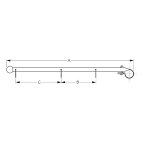 diagram of Sea-Dog Line Rail Mount Pulpit Flagpole - Stainless Steel Mount