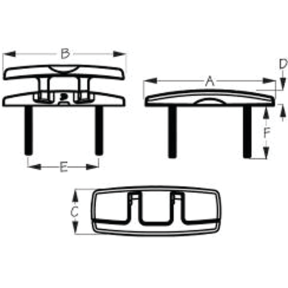 Rectangular Folding Cleats with Hidden Hex Bolts