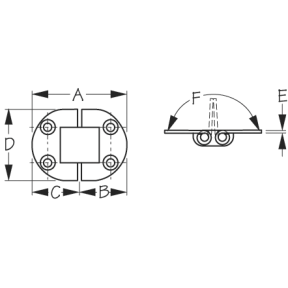 Round Side 2-Pin Hinge