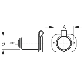 Power Socket 12-Volt with Stamped 304 Stainless Mounting Plate