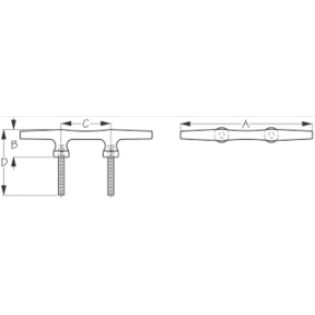 Stud Mount Herreshoff-Style Cleat