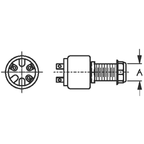 Three Position Ignition Switch: 3 Screw Terminal