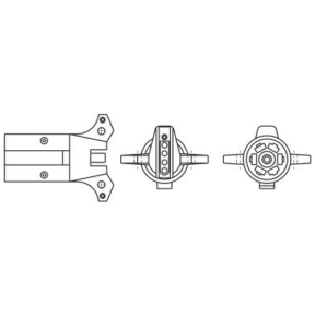 dia of Sea-Dog Line Trailer Plug Adapter 7 Round to 5 Flat