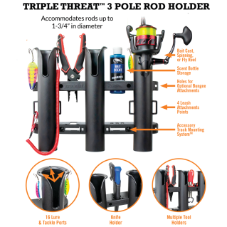 Triple Threat Three Pole Rod Holder