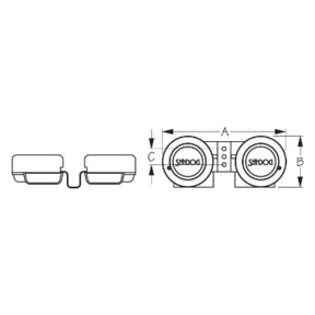 diagram of Sea-Dog Line Twin Mini Compact Horn - Two Tone