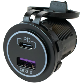 USB 3.0 & USB-C Power Socket w/o Light