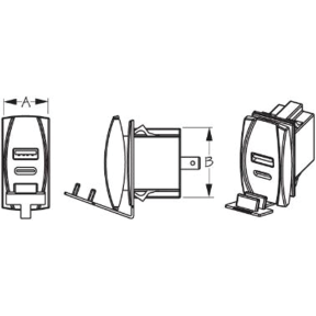 USB & USB-C Rocker Switch Style Power Socket
