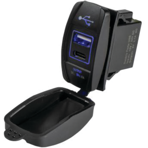 USB & USB-C Rocker Switch Style Power Socket
