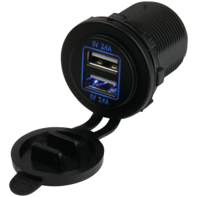 USB Dual Power Socket - Round Style