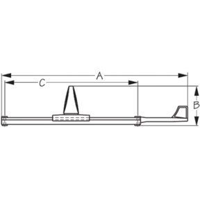 Dimensions of Sea-Lect Designs Kayak Adjustable Footbrace - Stud Mount