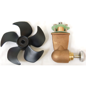 Components of Side-Power (SLEIPNER) Complete Gear Leg w/ Propeller - SE60, SP55 and Some Other 4HP Units