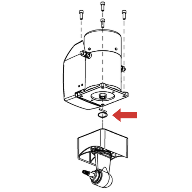 Location of Side-Power (SLEIPNER) Retaining Ring / Circlip for Shearpin - for SE30 & SE40 Thrusters