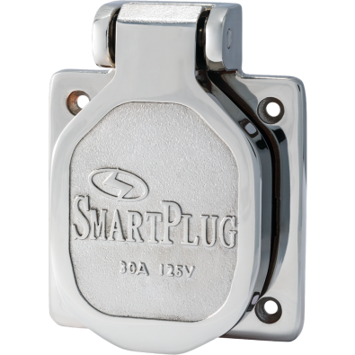 30A 125V Boatside Shore Power Inlet - Stainless Steel Cover