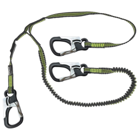 Performance Safety Tether - 3 Custom Clips, 1M & 2M Stretch Safety Lines
