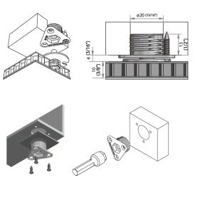 Diagram of Sugatsune MC-F10 Fastmount Metal Heavy Duty Self Tapping Female Clip, 22 lb