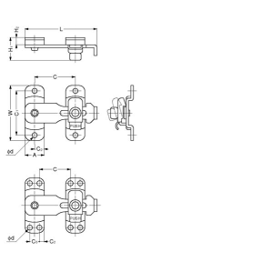 diagram of Sugatsune Spring Loaded Bar Latch