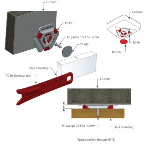 Diagram of Sugatsune TC-CP6H Fastmount Textile - Center Point Tool for Female Quick Release