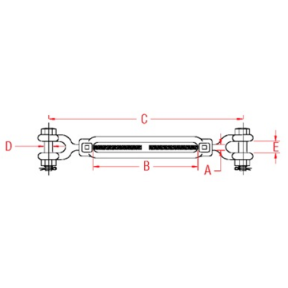 Diagram of Suncor Forged Jaw & Jaw Turnbuckle