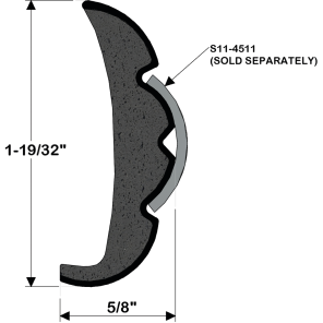 diagram of TACO Marine Frosty White Rigid Vinyl Rub Rail