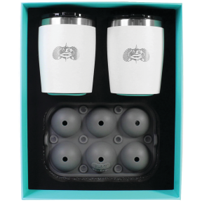 Non-Tipping 10oz Rocks Tumbler w/ Ice Tray Gift Set