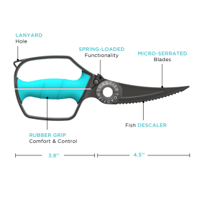 highlights of Toadfish Outfitters Ultimate Shears +Sheath